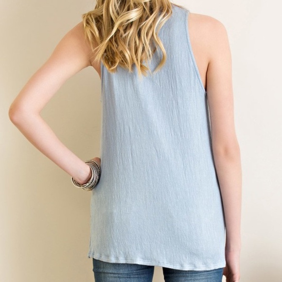 *CLEARANCE* Solid Ribbed Mock Neck Sleeveless Top - Picture 5 of 8